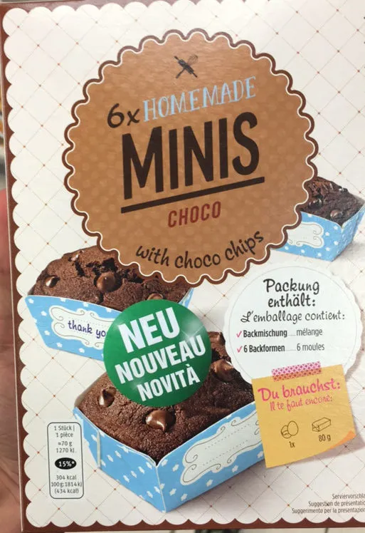 6x Homemade Minis Choco with Choco Chips