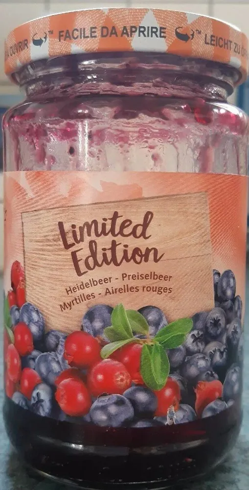 Confiture Limited Edition Myrtilles Airelles rouges