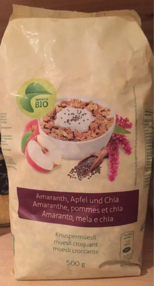 Knuspermüesli Amaranth, Apfel und Chia