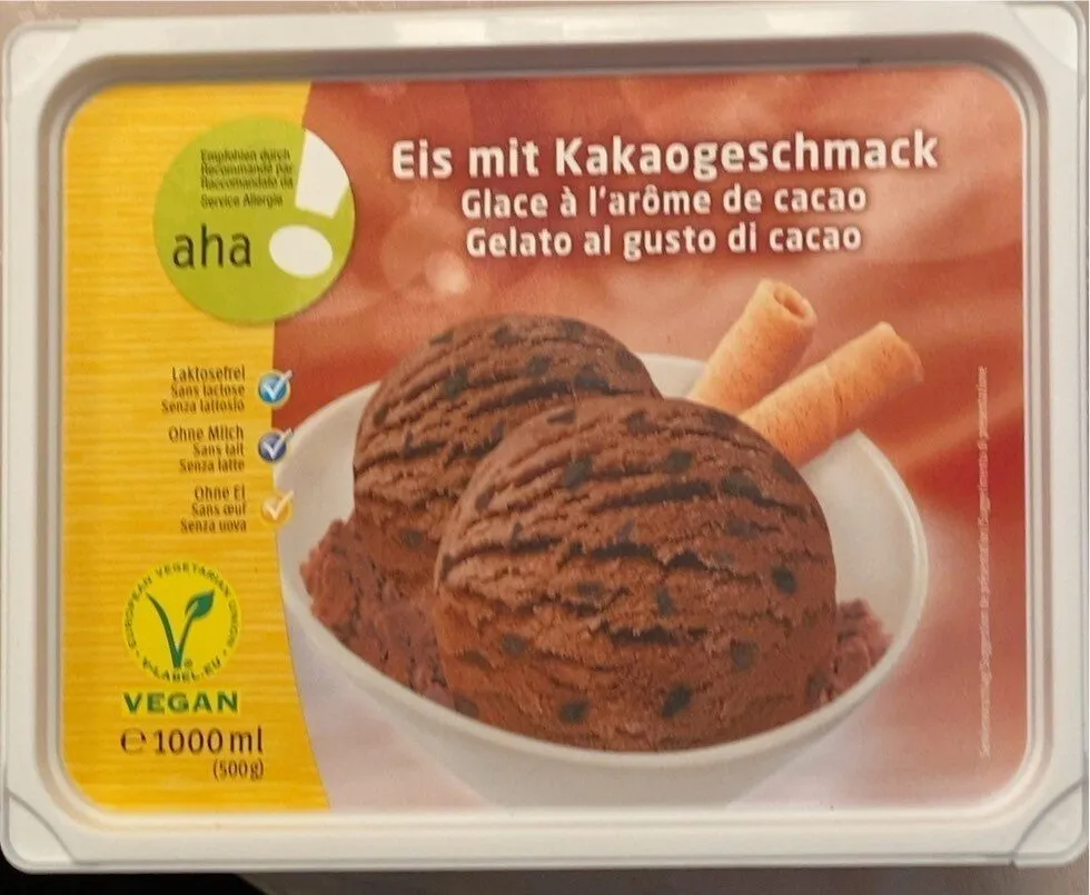 Eis mit Kakaogeschmack