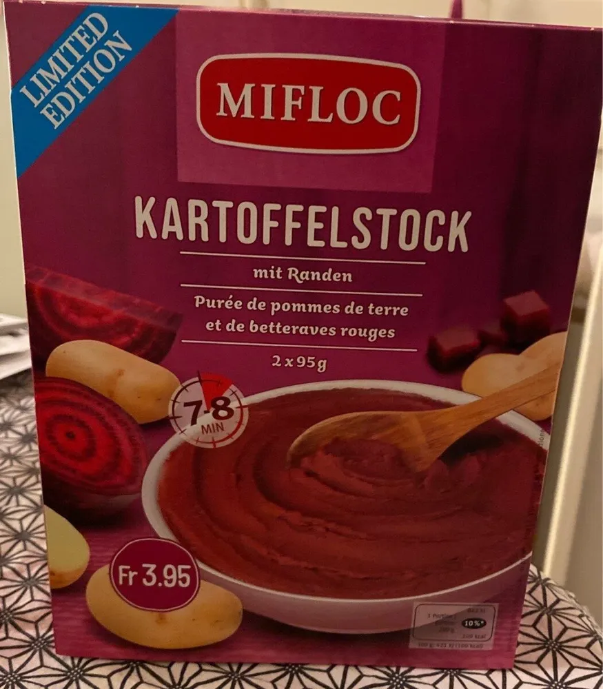 Purée de pommes de terre et de betteraves rouges