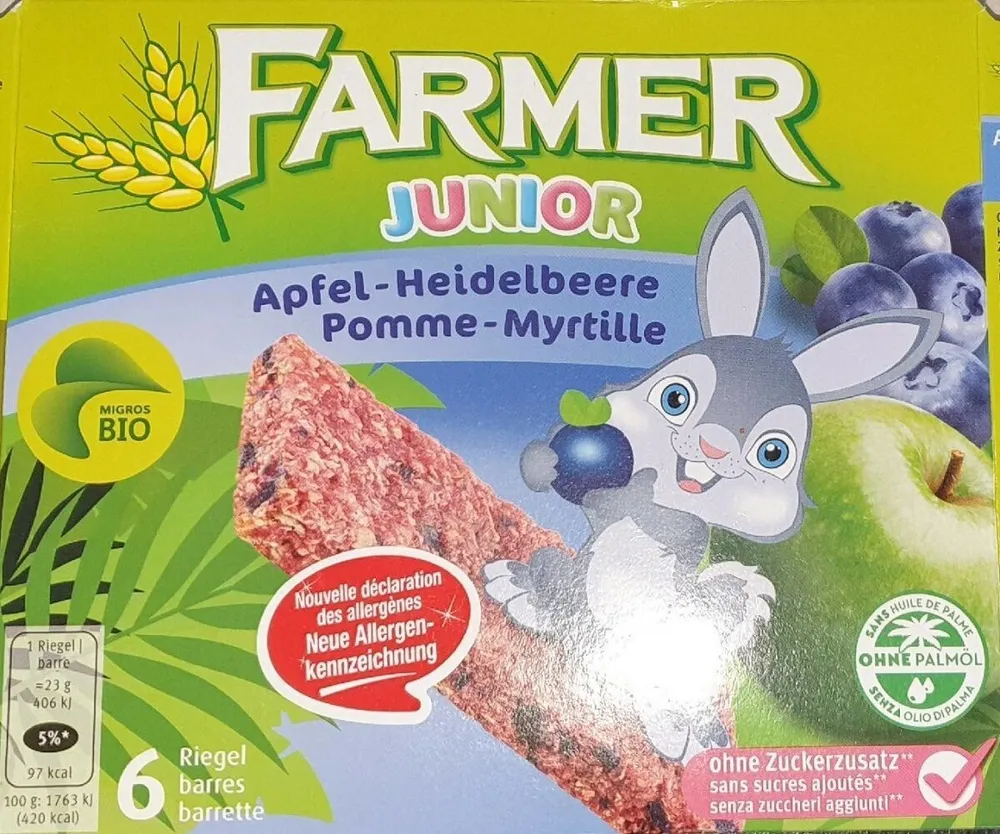 Farmer junior bio pomme-myrtille