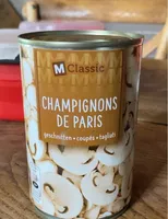 Champignons de paris coupés en boite