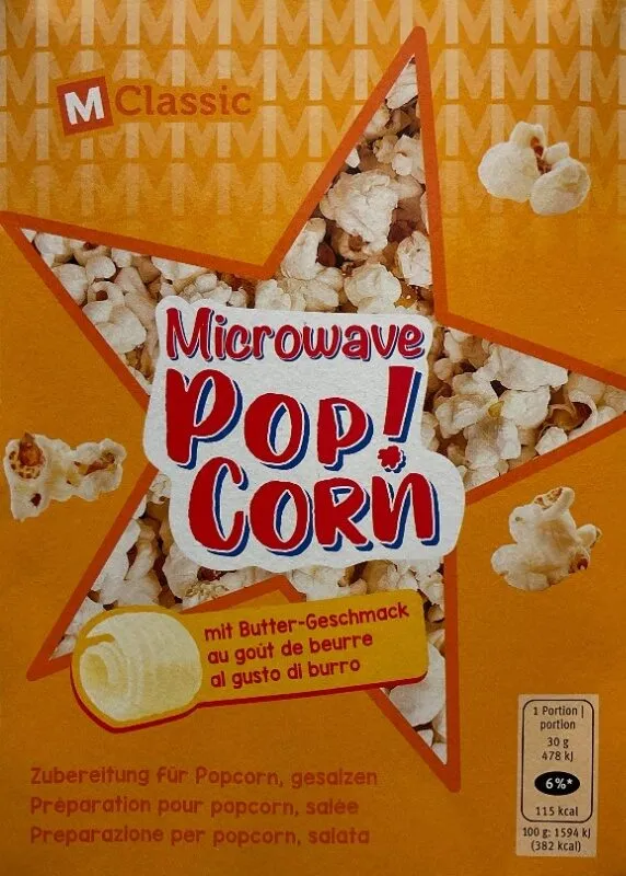 Microwwave Pop! Corn mit Butter-Geschmack (4 Beutel)