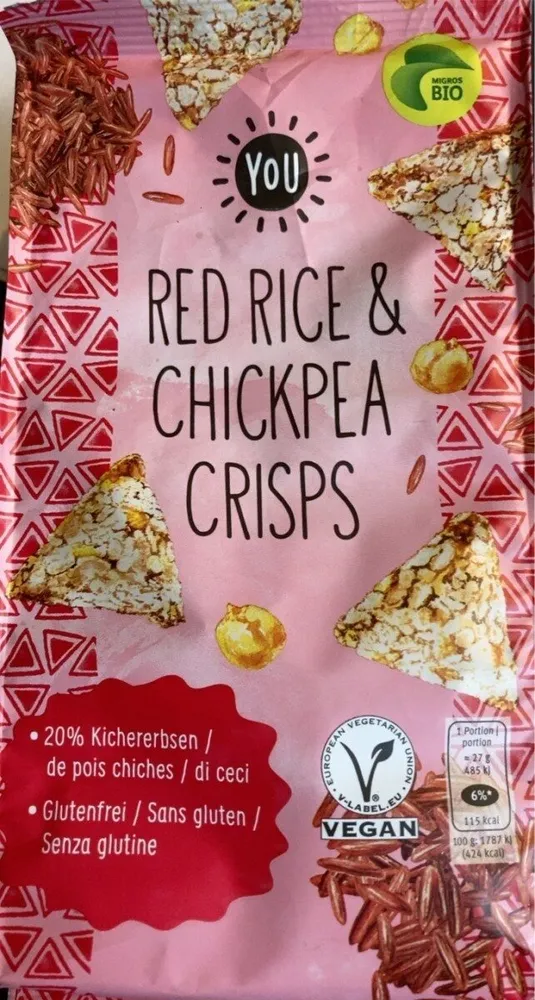 Red rice & chickpea crisps