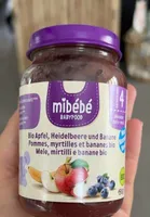 Pommes, myrtilles et bananes bio