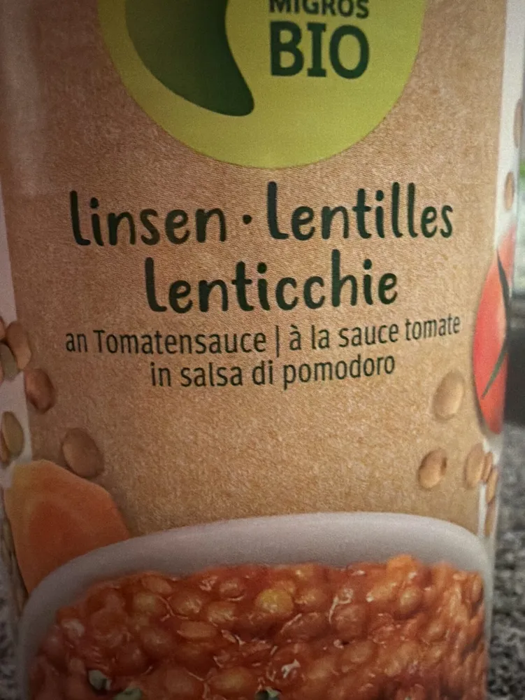 Linsen an Tomatensauce