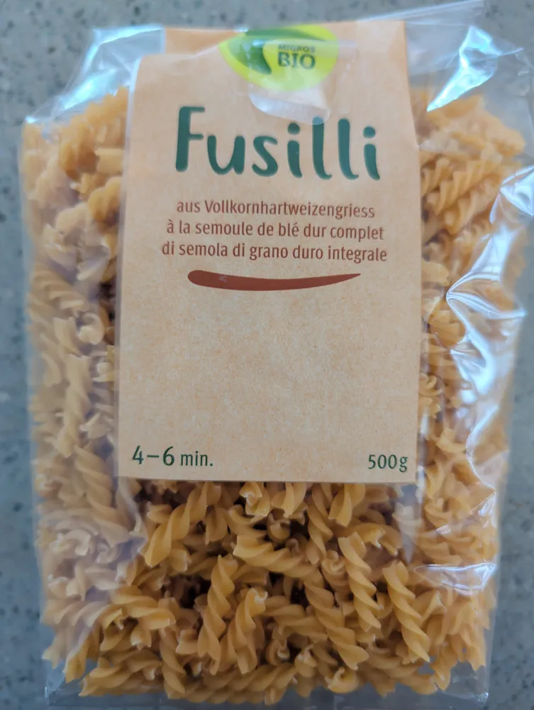 Fusilli Aus Vollkornhartweizengries
