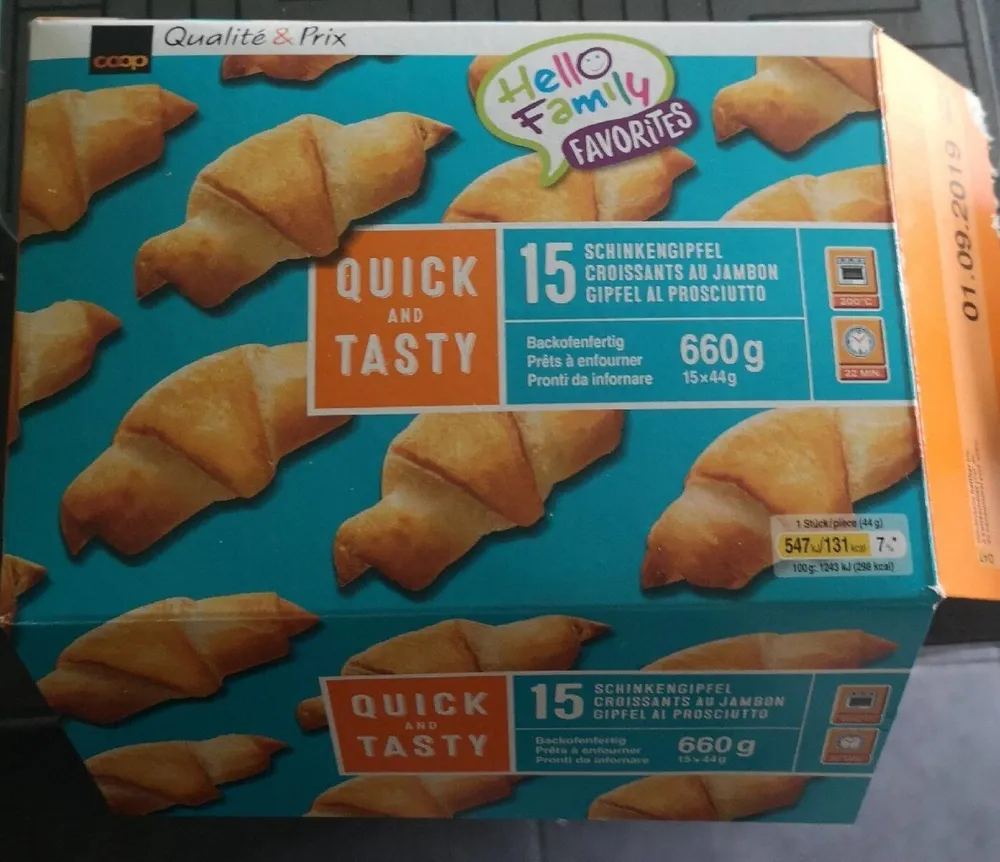 Croissants au jambon