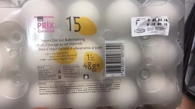 Prix garanti: Oeufs d'élevage au sol importés