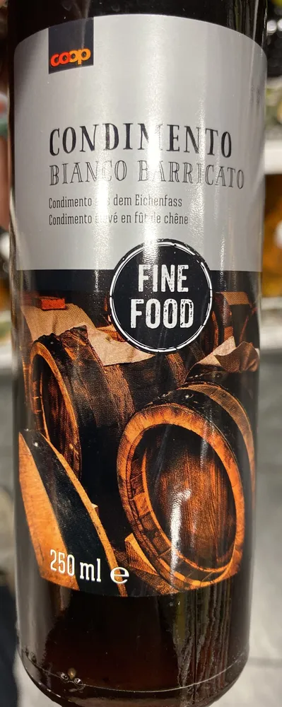 CONDIMENTO BIANCO BARRICATO Condimento élevé en fût de chêne FINE FOOD