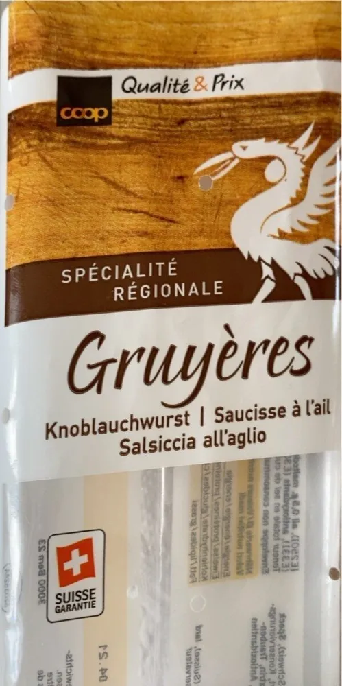 Gruyères Knoblauchwirst