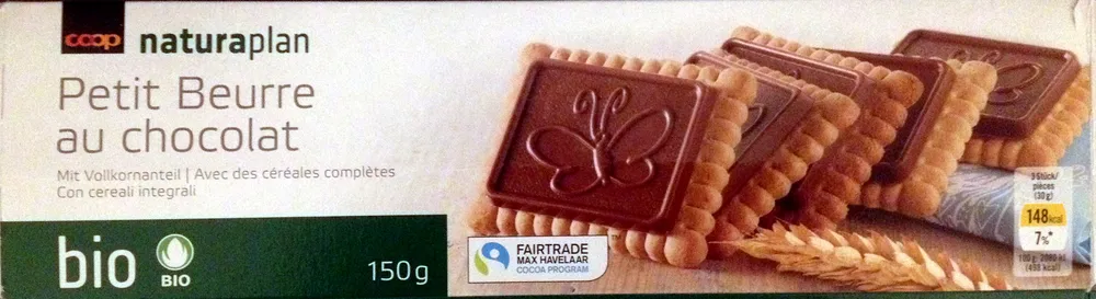 Petit beurre au chocolat avec des céréales complètes