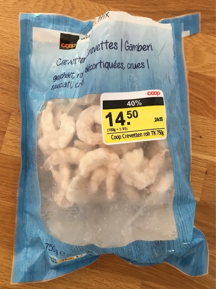 Crevettes crues decortiquées