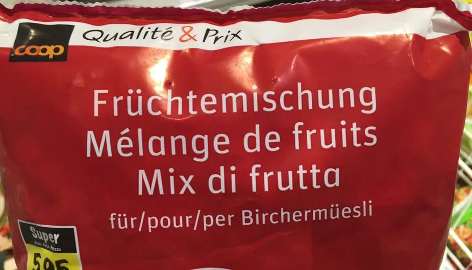 Mélange de fruits pour Birchermüesli