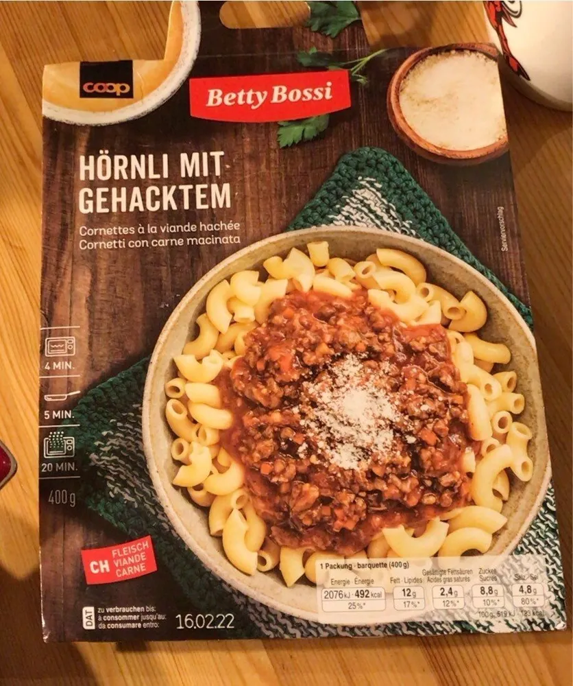 Cornettes à la viande hachée