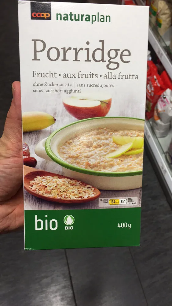 Porridge : aux fruits : sans sucres ajoutés