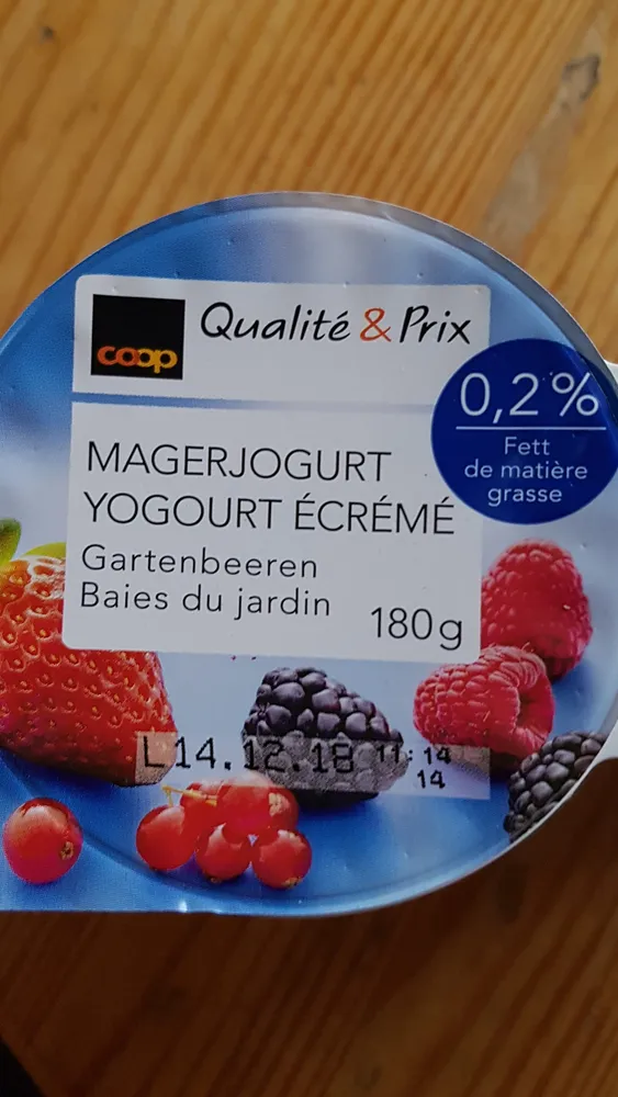 Yogourt Écrémé Baies du Jardin