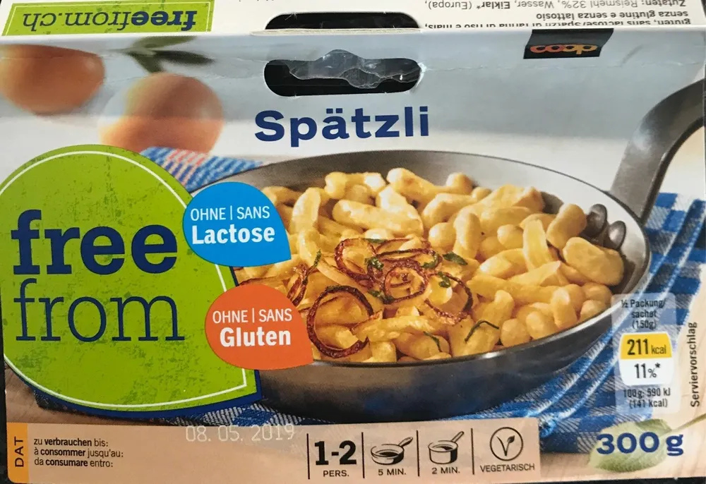 Spätzli sans gluten et sans lactose