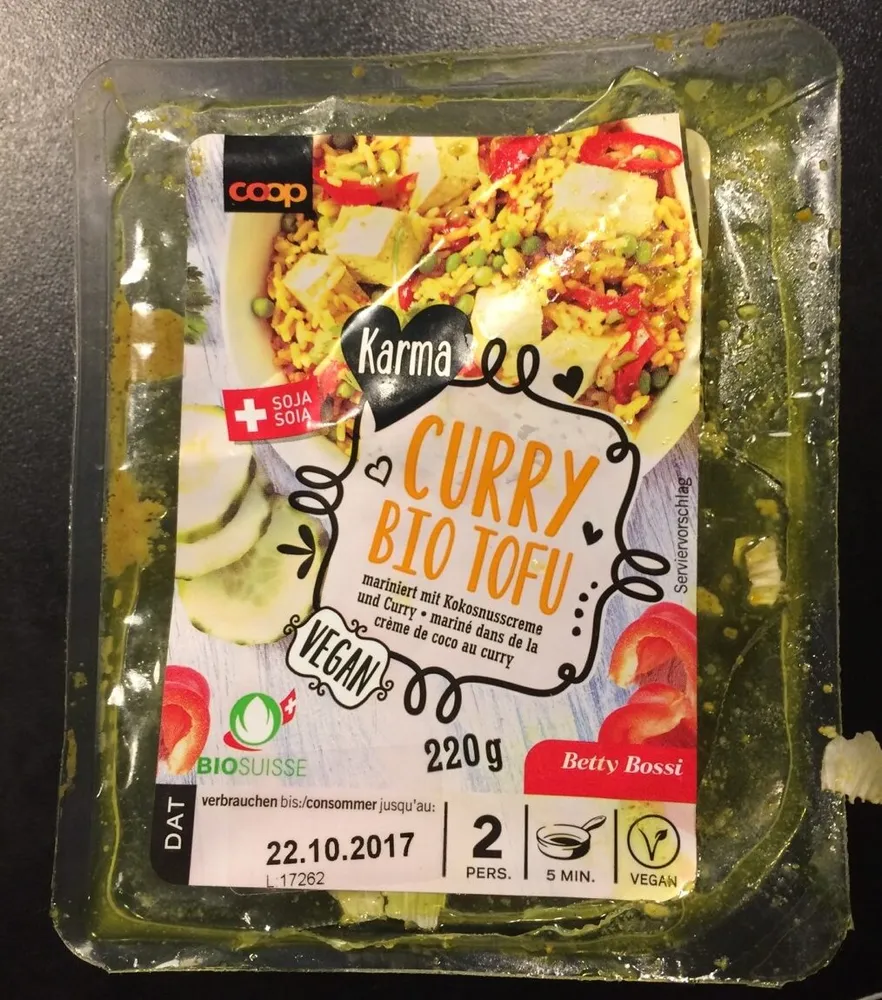 Curry Bio Tofu mariniert mit Kokosnusscreme