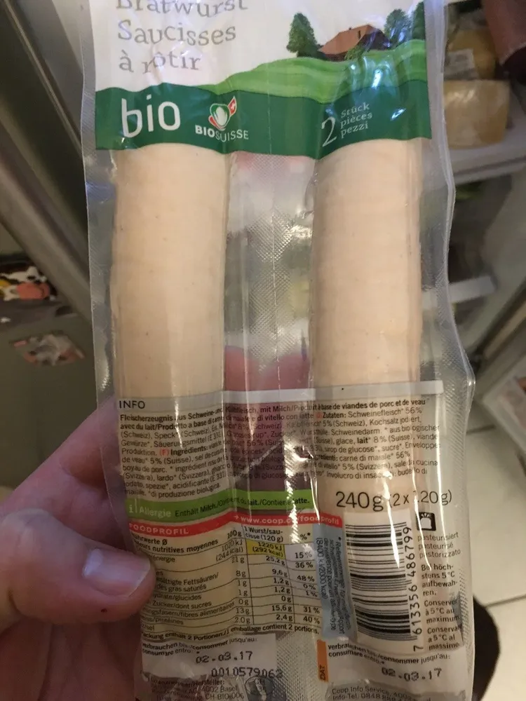 Saucisse de veau bio