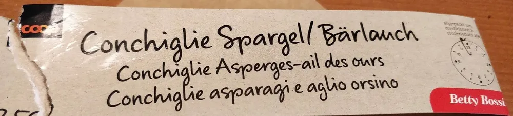 Conchiglie asperges ail des ours