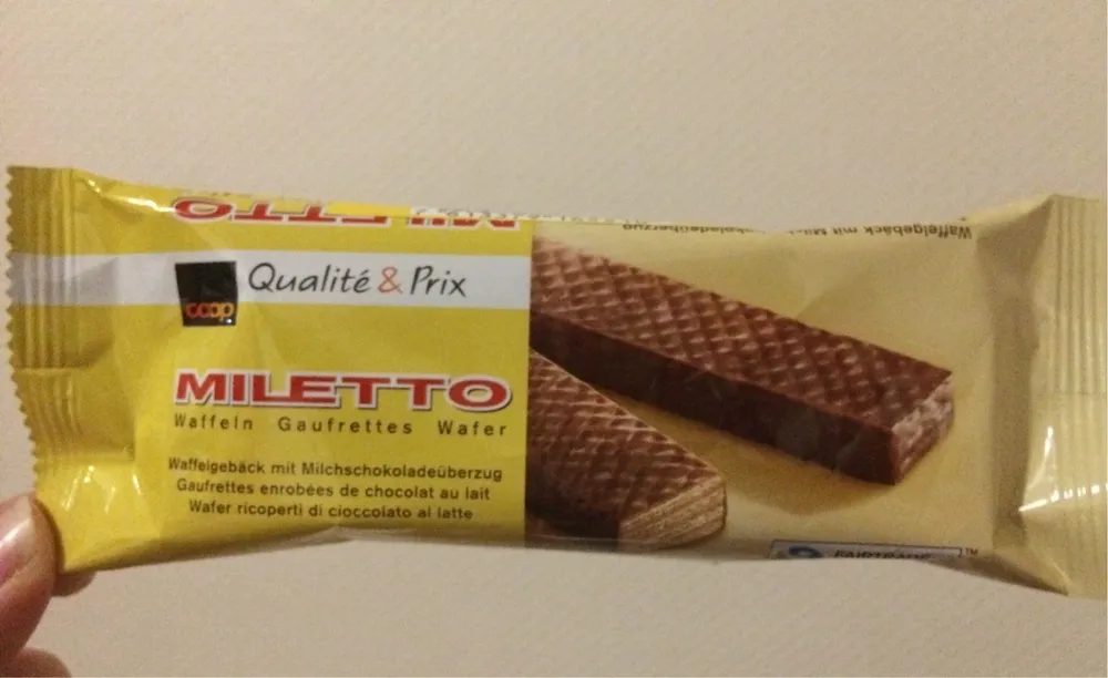Gaufrettes enrobées de chocolat au lait