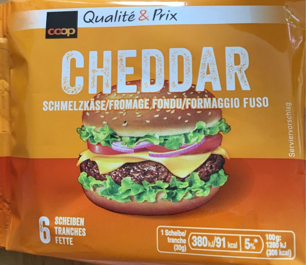 Cheddar Schmelzkäse Scheiben