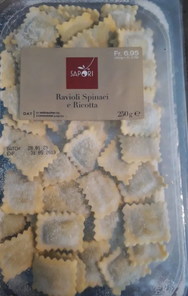 Ravioli spinaci e ricotta