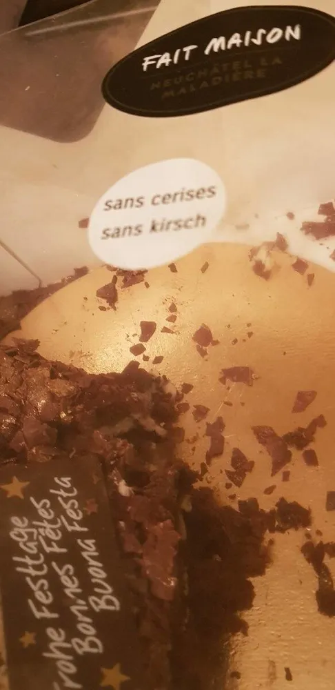 Tourte Forêt-Noire sans cerises sans alcool
