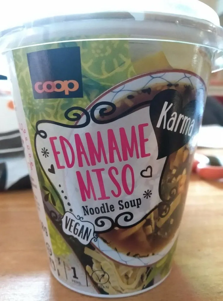 Edamame miso noodle soup