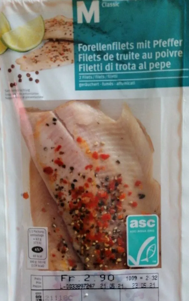 Filetti di trota al pepe