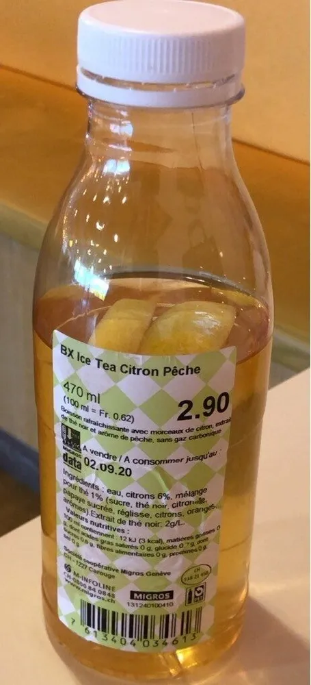BX ice tea citron pêche