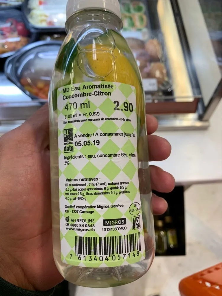 Eau aromatisée Concombre-Citron