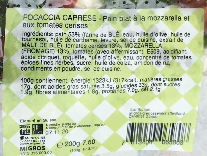 Focaccia caprese