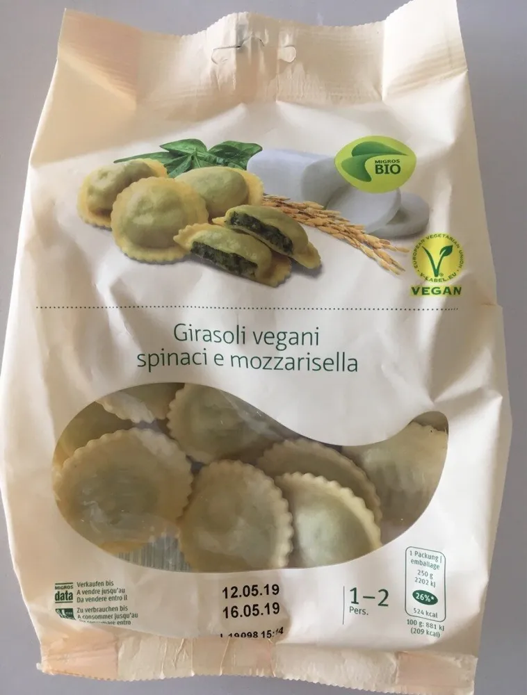 Girasolo vegani spinaci e mozzarisella