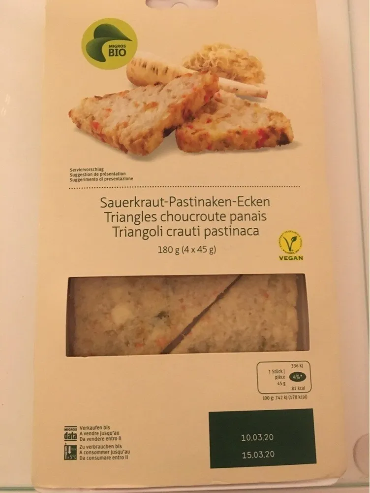 Triangles choucroute panais