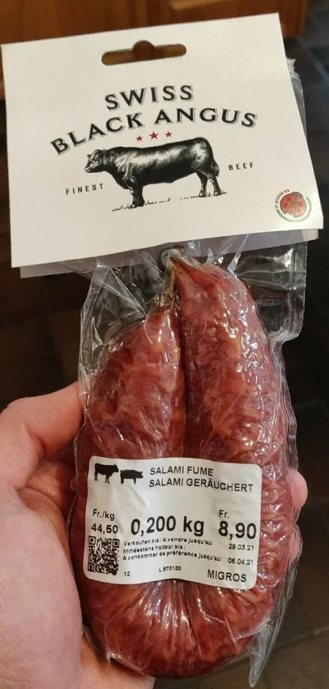 Swiss Black Angus Salami geräuchert
