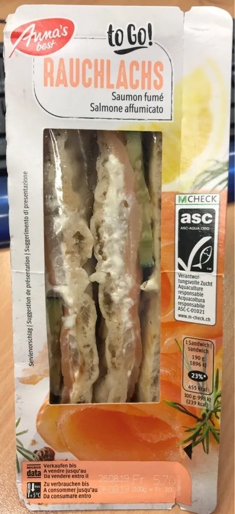 Sandwich Raulachs au saumon fumé