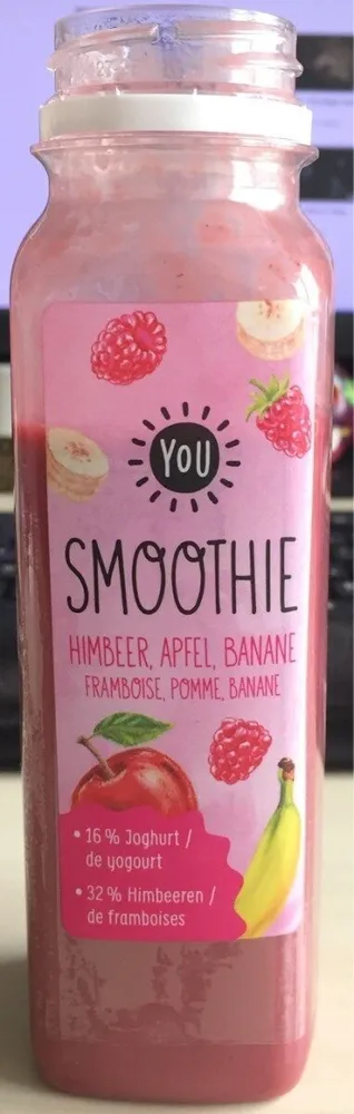 Smoothie framboise, pomme, banane