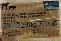 Cipollata de veau pasteurisée