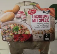 Soupe aux lentilles avec lard
