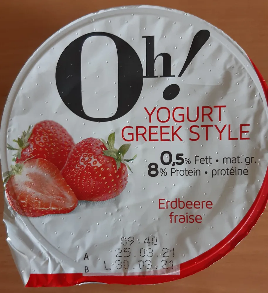 Yogurt greek style fraise
