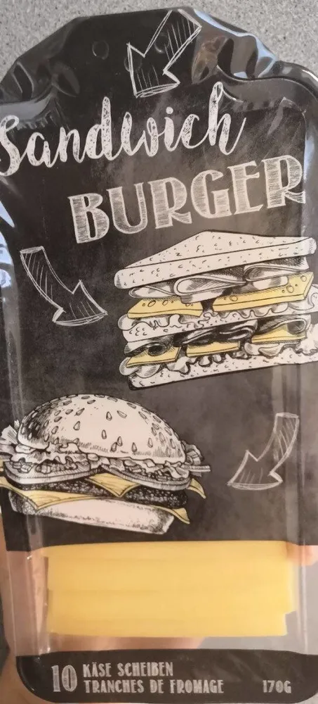 Sandwich Burger 10 Tranches de fromage