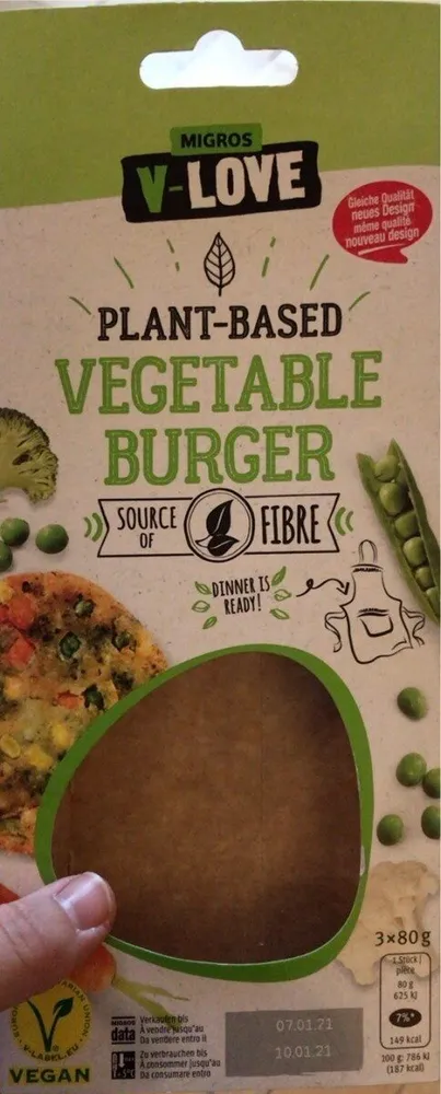 Plant-based vegetable burger