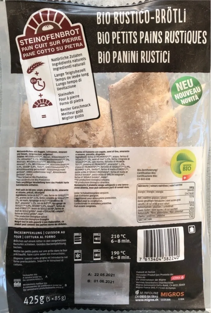 Bio petits pains rustiques