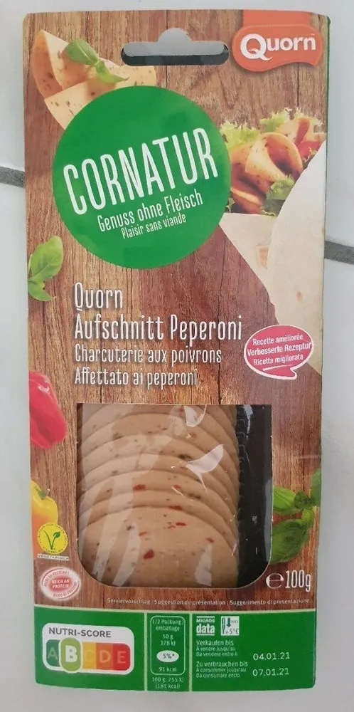 Quorn Ausschnitt Peperoni