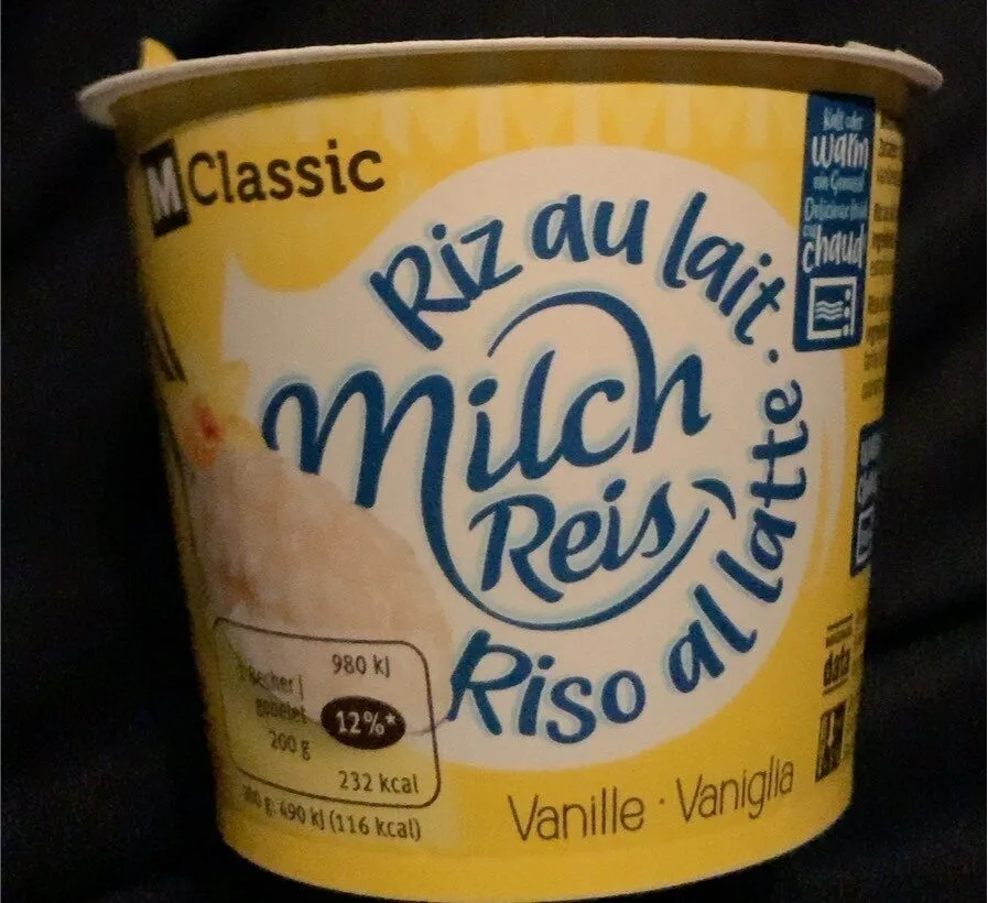 Riz au lait / Milch Reis / Riso al latte, Vanille · Vaniglia