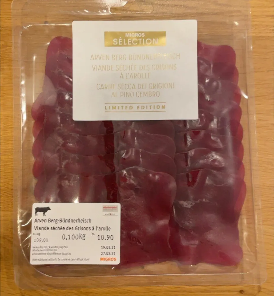 Viande séchée des Grisons