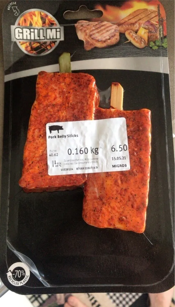 Pork belly sticks